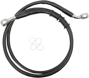 Drag Specialties - Brake Line - Front - +4" - Black - XL - Extended Length Brake Line - 614771-4BLK