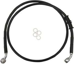 Drag Specialties - Brake Line - Front - +8" - Black - XL - Extended Length Brake Line - 614772-8BLK