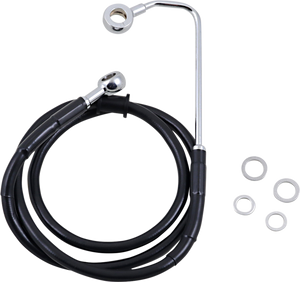 Drag Specialties - Brake Line - +6" - Black - '15-'17 Softail - Extended Length Stainless Steel Brake Line - 618299-6BLK