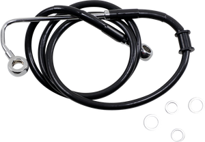 Drag Specialties - Brake Line - +8" - Black - '15-'17 Softail - Extended Length Stainless Steel Brake Line - 618299-8BLK