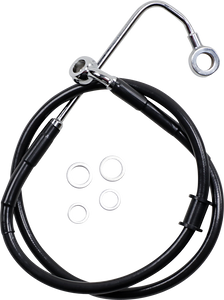 Drag Specialties - Brake Line - +2" - Black - '15-'17 Softail - Extended Length Stainless Steel Brake Line - 618300-2BLK