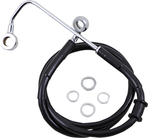 Drag Specialties - Brake Line - +10" - Black - '15-'17 Softail - Extended Length Stainless Steel Brake Line - 618302-10BLK