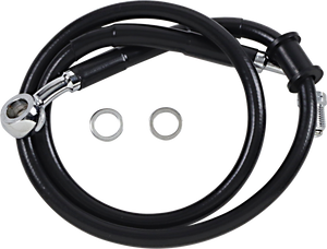 Drag Specialties - Brake Line - +2" - Black - '18-'22 Softail - Extended Length Stainless Steel Brake Line - 618620-2BLK