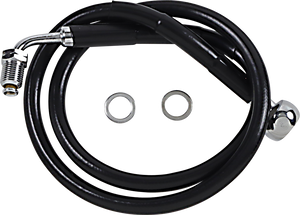 Drag Specialties - Brake Line - +6" - Black - '18-'21 Softail - Extended Length Stainless Steel Brake Line - 618601-6BLK