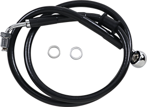 Drag Specialties - Brake Line - +10" - Black - '18-'21 Softail - Extended Length Stainless Steel Brake Line - 618604-10BLK