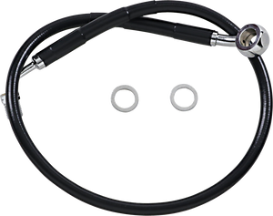 Drag Specialties - Brake Line - +2" - Black - '18-'22 Softail - Extended Length Stainless Steel Brake Line - 618631-2BLK
