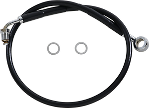 Drag Specialties - Brake Line - +4" - Black - '18-'22 Softail - Extended Length Stainless Steel Brake Line - 618631-4BLK