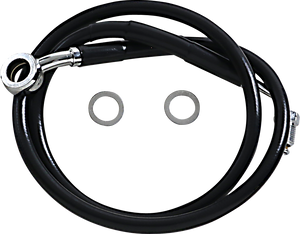 Drag Specialties - Brake Line - +10" - Black - '18-'22 Softail - Extended Length Stainless Steel Brake Line - 618631-10BLK