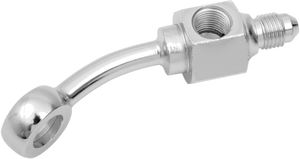 Drag Specialties - Banjo Fitting - 3/8" x AN3 - 35° - Short - Chrome Steel Banjo Fitting - 303