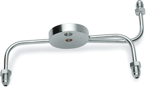 Drag Specialties - Junction Block #3 - Narrow Glide - Chrome Steel Front Brake Tee with Fittings for Dual-Disc Applications - 307