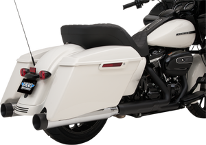 Drag Specialties - 4" Slip-On Mufflers for FL - Chrome/Black - Slip-On Mufflers - H00971