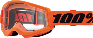 100 Percent - Strata 2 Junior Goggle Neon Orange Clear Lens - 50031-00009