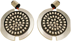 Drag Specialties - Flat-Style Turn Signal Insert - Red - LED Turn Signal Inserts - DS-300-R-1156-T