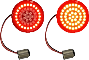 Custom Dynamics - LED Rear Turn Signal Insert - Red - 1157 - Genesis 4 Red Ring LED Turn Signal Inserts - GEN-4-RR-1157