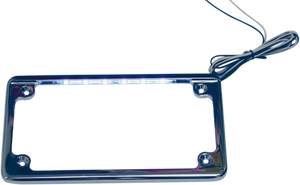 Custom Dynamics - LED License Plate Frame - Chrome - LED License Plate Frame - LPF-HRZ-C-LP
