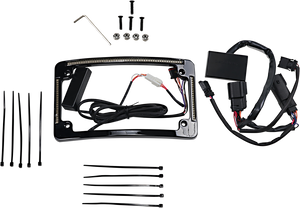 Custom Dynamics - All in One License Plate Frame - Black - Plug & Play Run/Brake/Turn LED Radius License Plate Frame - TF05-BCM-B