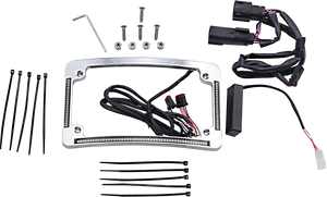 Custom Dynamics - All in One License Plate Frame - Chrome - Plug & Play Run/Brake/Turn LED Radius License Plate Frame - TF05-BCM4-C