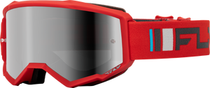 Fly Racing - Youth Zone Goggle Red/charcoal W/ Silver Mirror/smoke Lens - 37-51522Y