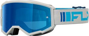 Fly Racing - Zone Goggle Silver/blue W/ Dark Blue Mirror/smoke Lens - 37-51523