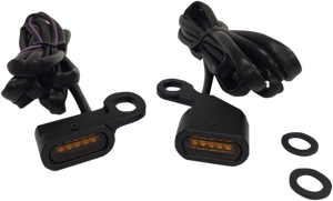 Drag Specialties - LED Handlebar Marker Lights - Black/Amber - LED Handlebar Marker Lights - L22-0230MBAENU
