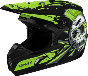 Gmax - Youth Mx-46y Unstable Helmet Matte Black/green Ys - D3465220