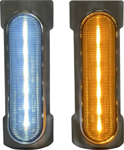 Custom Dynamics - Engine Guard Light - FLH - Chrome - Dynamic Amber/White Engine Guard LEDs - CD-CB-AW-BCM-C