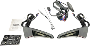 Custom Dynamics - Sequential Tour Pak Seat Back Rest LED Lights - Chrome/Smoke - FLH - Sequential Tour Pak Seat Back Rest LED Lights - CD-TPBR-14-SC