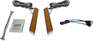 Custom Dynamics - LED Fork Light - Amber - Chrome - LED Front Fork Lightz - CD-FORK-SS6-AC