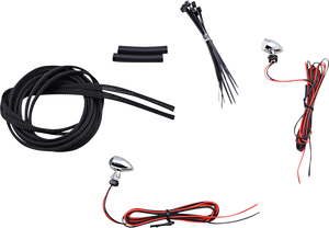 Custom Dynamics - Micro Turn Signals - Red -Chrome - Micro Bullet LED Turn Signals - CD-MICRO-R-C