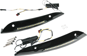 Custom Dynamics - Windshield Trim - Sequential Turn Signal - Black - Genesis 4 Dynamic LED Road Glide Windshield Trim - CD-RG-SWT-AW2-B