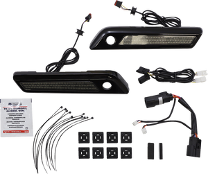 Custom Dynamics - Latch Light - Saddlebag - Smoke - Black - Saddlebag LED Latch Light - CD-SBL-BCM-SB