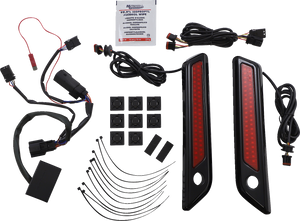 Custom Dynamics - Latch Light - Saddlebag - Dual Color - Red - Black - Saddlebag Latch Dual Color Accent Lights - CD-SBL-DC-RB