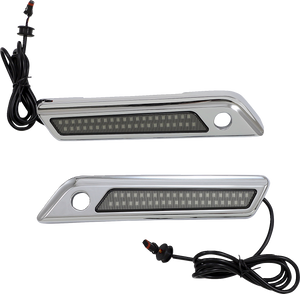 Custom Dynamics - Latch Light - Saddlebag - Dual Color - Smoke - Chrome - Saddlebag Latch Dual Color Accent Lights - CD-SBL-DC4-SC