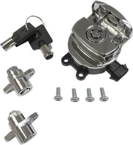 Drag Specialties - Side Hinge Ignition Switch with Saddlebag Lock - Chrome - Side Hinge Ignition Switch - E21-0214/50