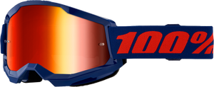 100 Percent - Strata 2 Goggle Navy Mirror Red Lens - 50028-00021 100 Percent - Strata 2 Goggle Navy Mirror Red Lens - 50028-00021