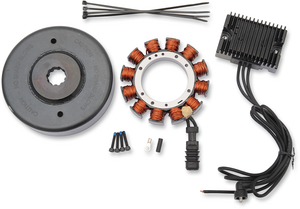 Drag Specialties - 32A Charging Kit - Black Regulator - Heavy-Duty 32A Charging Kit - 32A-1B