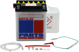Parts Unlimited - Battery - YB14L-A2 with Sensor - Heavy-Duty 12v Battery Kit - SCB14L-A2-FP