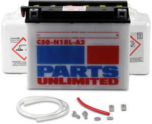 Parts Unlimited - Battery - Y50-N18L-A2 - Heavy-Duty 12v Battery Kit - C50-N18L-A2-FP