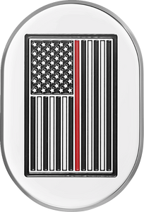 Figurati Designs - Cover Antenna Rear Fender R American Flag Red Line Chrome - FD75-AC-SS-RT
