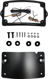 Kodlin Usa - License Plate Mount & Frame With Lights Tour Black - KUS20300 Kodlin Usa - License Plate Mount & Frame With Lights Tour Black - KUS20300