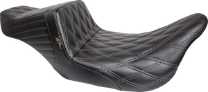 Le Pera - Seat Tailwhip Dbl Diamond W/chestnut Thread 08-23 Touring - LK-587DD-CHET