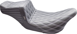 Le Pera - Seat Tailwhip Dbl Diamond W/titanium Thread 08-23 Touring - LK-587DD-TTM