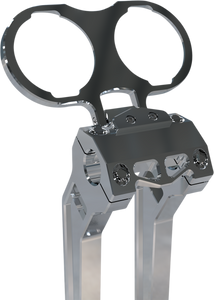 La Choppers - Gauge Mount - Dual - Raw - Dyna/Sportster - Gauge Mount for Performance Risers - LA-7397-02R