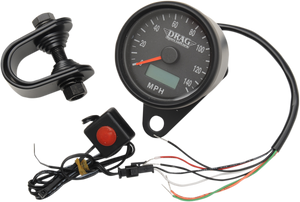 Drag Specialties - 2.4" MPH Programmable Mini Electronic Speedometer with Odometer/Tripmeter - Matte Black - Black Face - Programmable Mini Electronic Speedometer with Odometer/Tripmeter - 21-6893BDSNU Drag Specialties - 2.4" MPH Programmable Mini Electronic Speedometer with Odometer/Tripmeter - Matte Black - Black Face - Programmable Mini Electronic Speedometer with Odometer/Tripmeter - 21-6893BDSNU