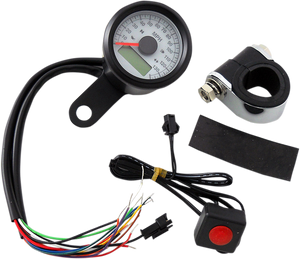 Drag Specialties - Programmable Speedometer with Indicator Lights - Gloss Black - 120 MPH LED White Face - 1-7/8" - 1-7/8" Programmable Imperial Speedometer with Indicator Lights - 77902W Drag Specialties - Programmable Speedometer with Indicator Lights - Gloss Black - 120 MPH LED White Face - 1-7/8" - 1-7/8" Programmable Imperial Speedometer with Indicator Lights - 77902W
