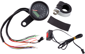 Drag Specialties - 1-7/8" Programmable Speedometer with Indicator Lights - Gloss Black - 220 KPH LED Black Face - 1-7/8" Programmable Metric Speedometer with Indicator Lights - 77902K Drag Specialties - 1-7/8" Programmable Speedometer with Indicator Lights - Gloss Black - 220 KPH LED Black Face - 1-7/8" Programmable Metric Speedometer with Indicator Lights - 77902K