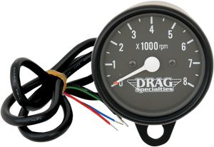 Drag Specialties - 2.4" Mini Electronic 8000 RPM Tachometer - Black Housing - Black Face - 2.4" Mini Electronic 8000 RPM Tachometer - 21-6910BNUDS1 Drag Specialties - 2.4" Mini Electronic 8000 RPM Tachometer - Black Housing - Black Face - 2.4" Mini Electronic 8000 RPM Tachometer - 21-6910BNUDS1