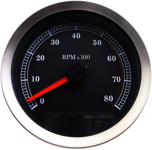 Drag Specialties - 4" Electronic Tachometer - Black Face - 4" Electronic Tachometer - 83114B