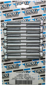 Drag Specialties - Crankcase Knurled Bolt Kit - Chrome - M8 - M-Eight Bolt Kit - MK778