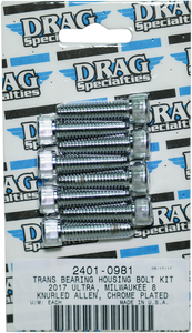 Drag Specialties - Transmission Bearing Knurled Bolt Kit - Chrome - M8 - M-Eight Bolt Kit - MK783